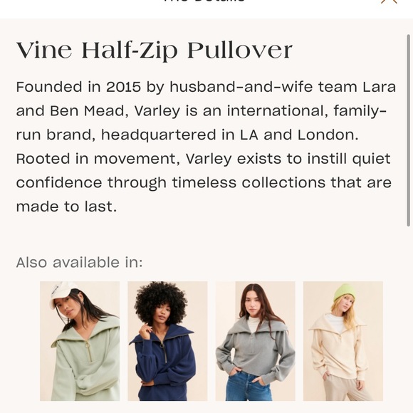 Varley zip up sweatshirt 1 X no issues - Picture 3 of 11